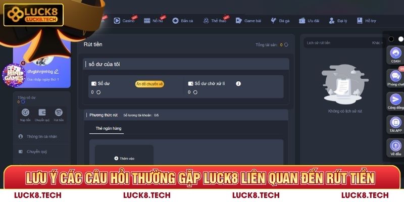 Câu Hỏi Thường Gặp Luck8 - Tổng Hợp Thắc Mắc Và Giải Đáp 6 Lưu ý các câu hỏi thường gặp Luck8 liên quan đến rút tiền